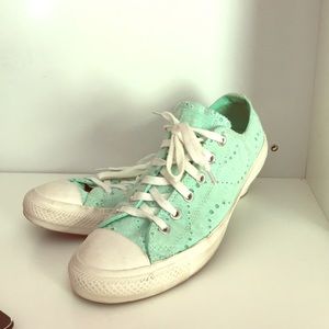 Aqua colored Converse